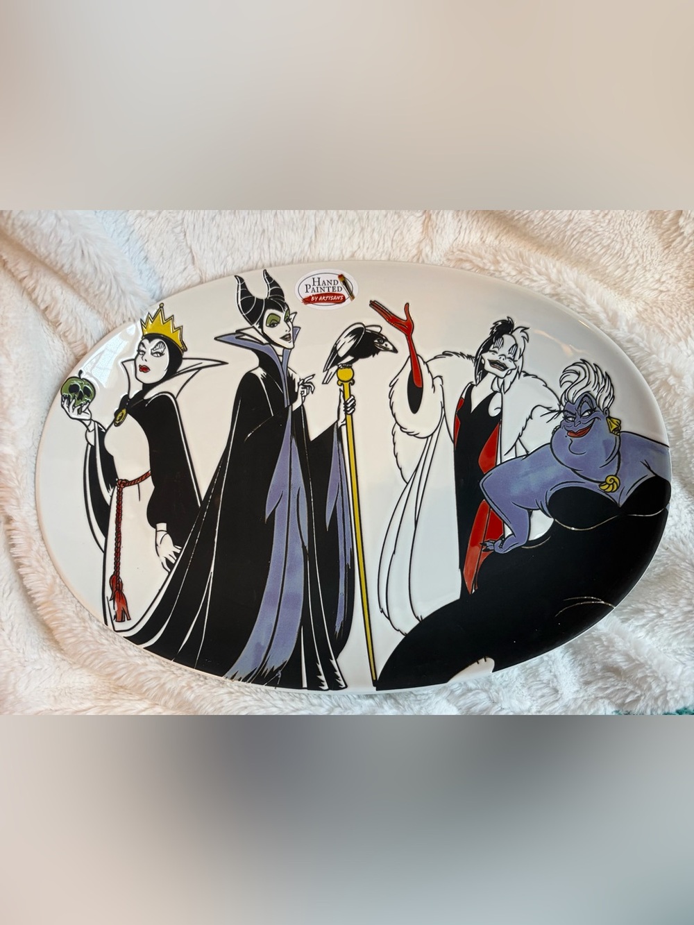 Disney Villains Serving Platter Hand Painted New - Picture 2 of 6